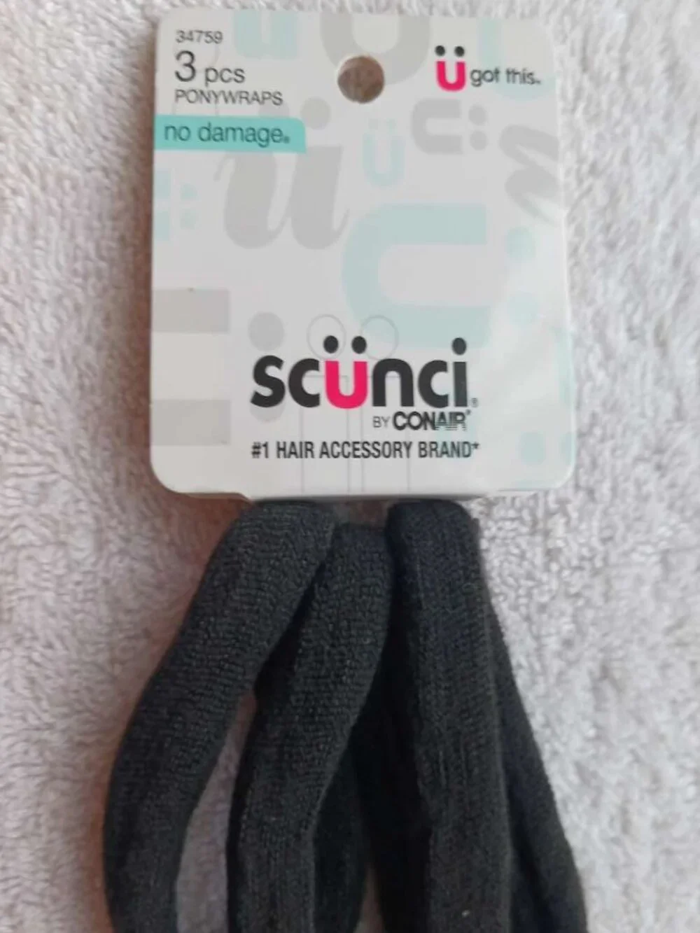 3 Scunci Ponywraps No Damage Large Soft Fabric No Metal Elastics Hair Bands